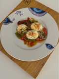 Huevos escalfados con verduras