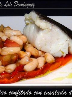 Una foto de Bacalao confitado con ensalada de alubias