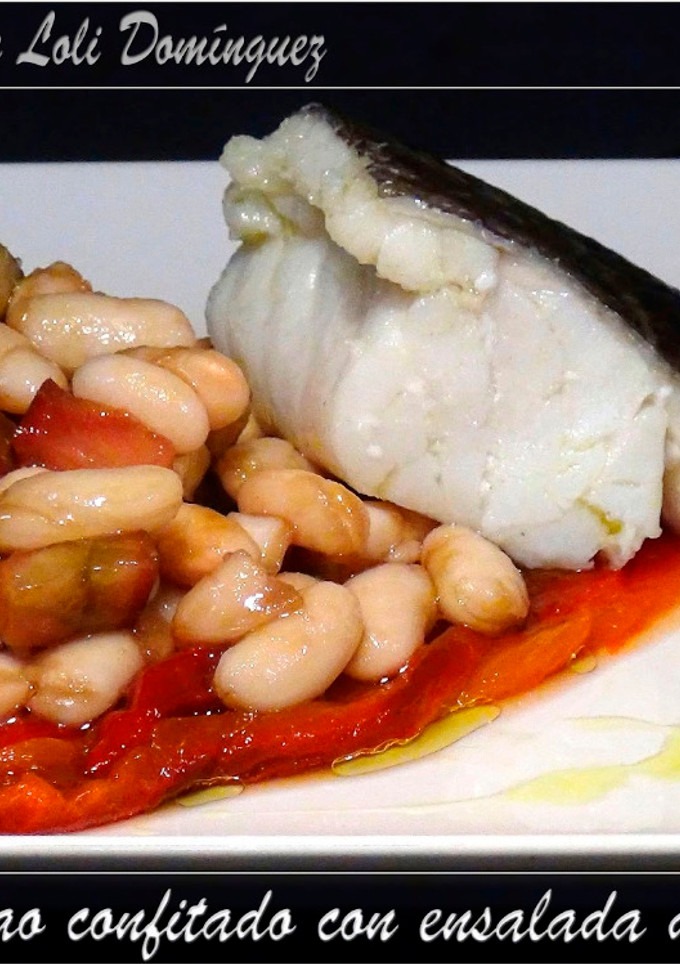 Una foto de Bacalao confitado con ensalada de alubias
