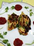 Spinach fry stuffed with sweet corn (Bora)