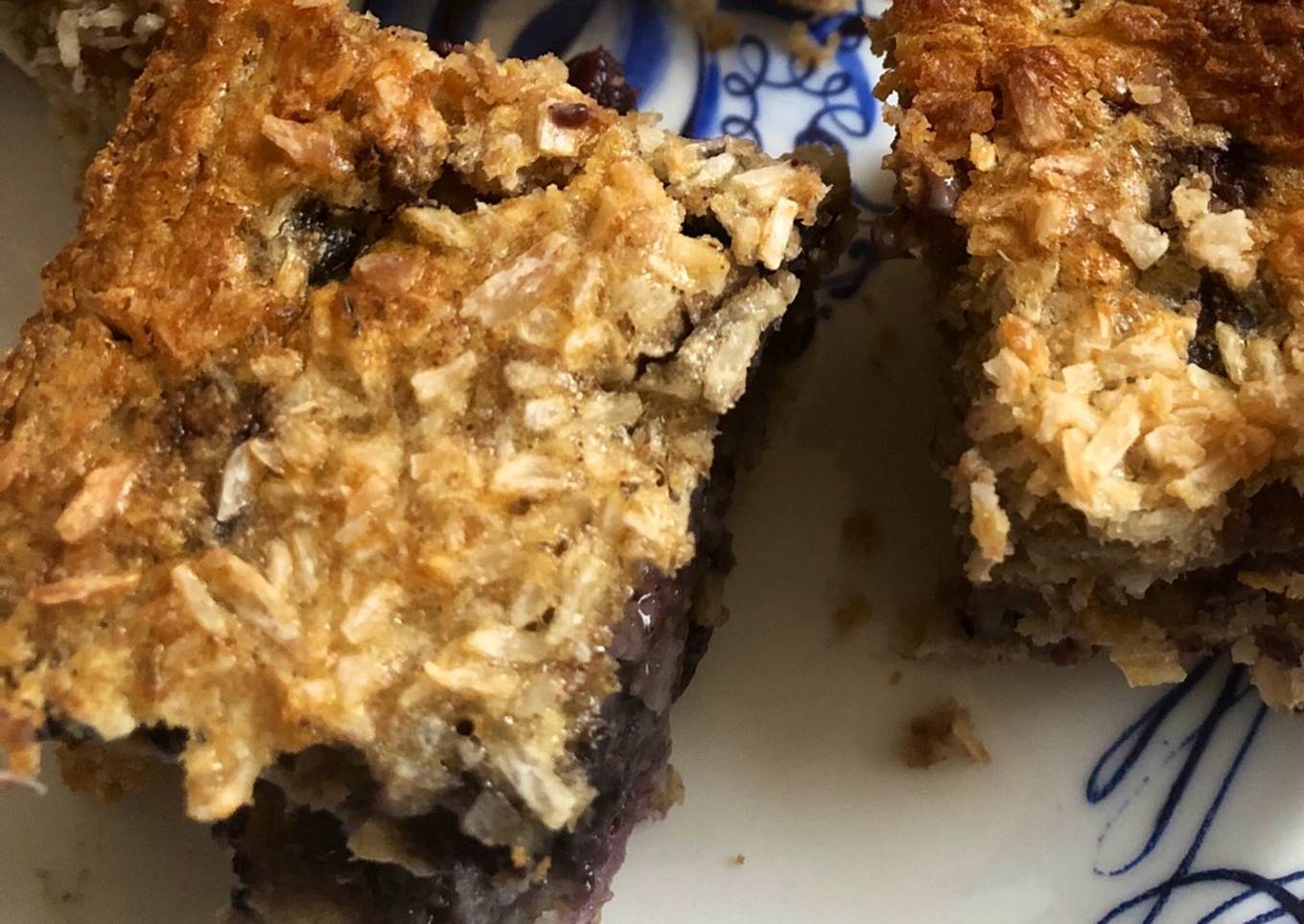 Berry and coconut squares - with a vegan option