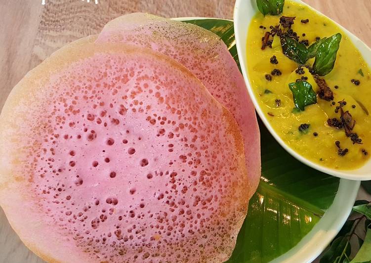 Beetroot Appam &amp; Potato Stew