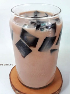 Foto resep Grass Jelly Choco Milk