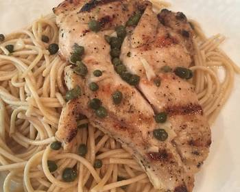 Ultimate, Prepare Lemon Chicken with Capers on Wheat Pasta Delicious Simple