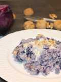 Risotto con cavolo viola, gorgonzola e noci