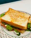 Sandwich kẹp trứng làm gọn trong một chảo 🍳