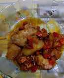Guiso de cayote y muslos de pollo