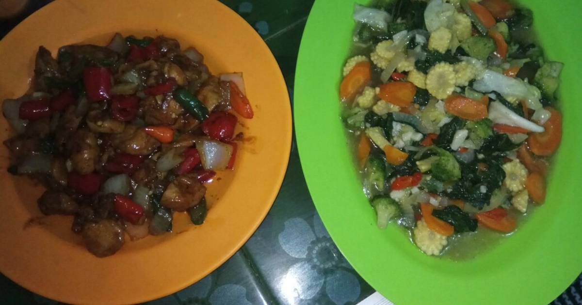  Resep  Ayam Lada  hitam  n capcay  ala d cost versi irit oleh 