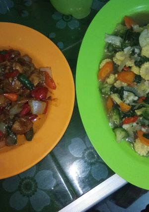 Foto resep Ayam Lada hitam n capcay ala d'cost versi irit