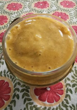 Una foto de Pudín de mango colado (vegano)