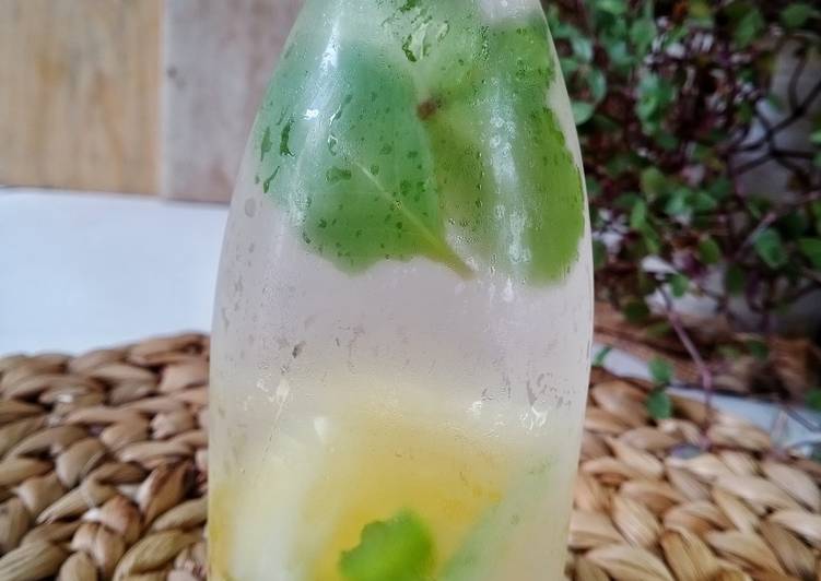 Infused water nanas daun mint