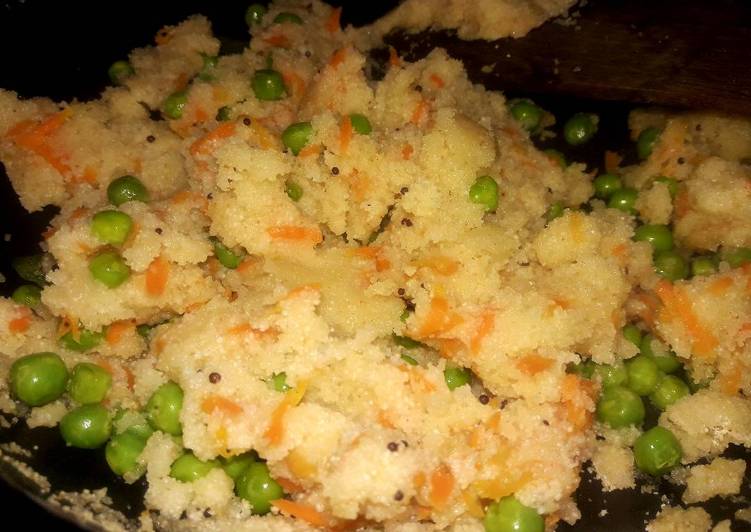 Recipe of Appetizing Upmaa carrot, green peas mix