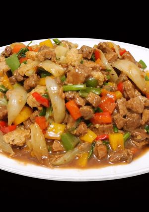 Hình của món SP.0039 - Bò Xào Lúc Lắc Rau Củ.