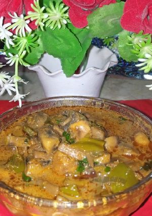 A picture of Chatpata Mushroom Masala.