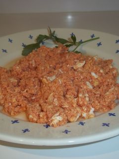 Una foto de Tomate triturado con huevos