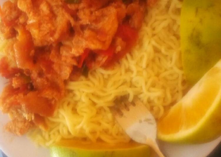 Easiest Way to Make Super Quick Homemade Fried eggs and indomie# marathon recipe