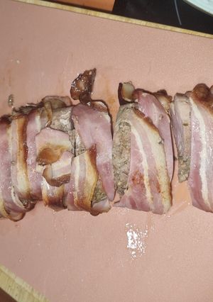 Una foto de Solomillo de cerdo con costra de bacon