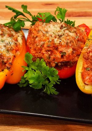A picture of Mike's Meat Stuffed Bell Peppers.
