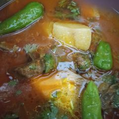 Aloo gosht(mutton) A picture of Aloo gosht(mutton).