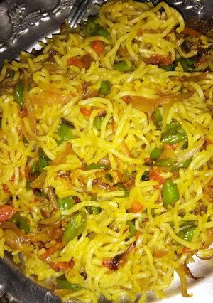 A picture of Maggi noodles with sabji.