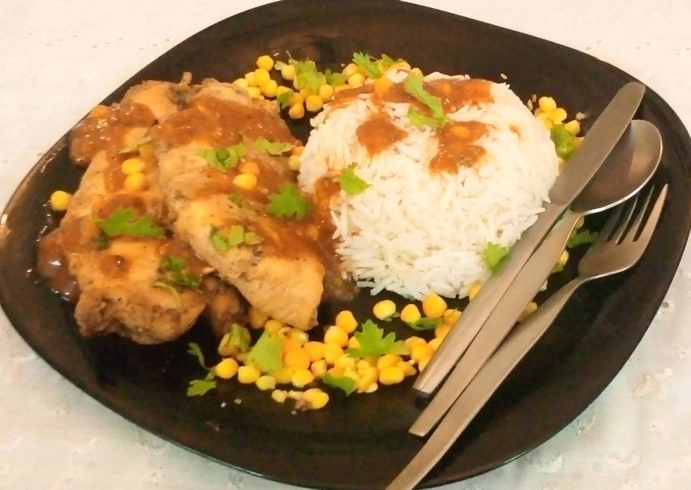 Chicken Steak with Corn