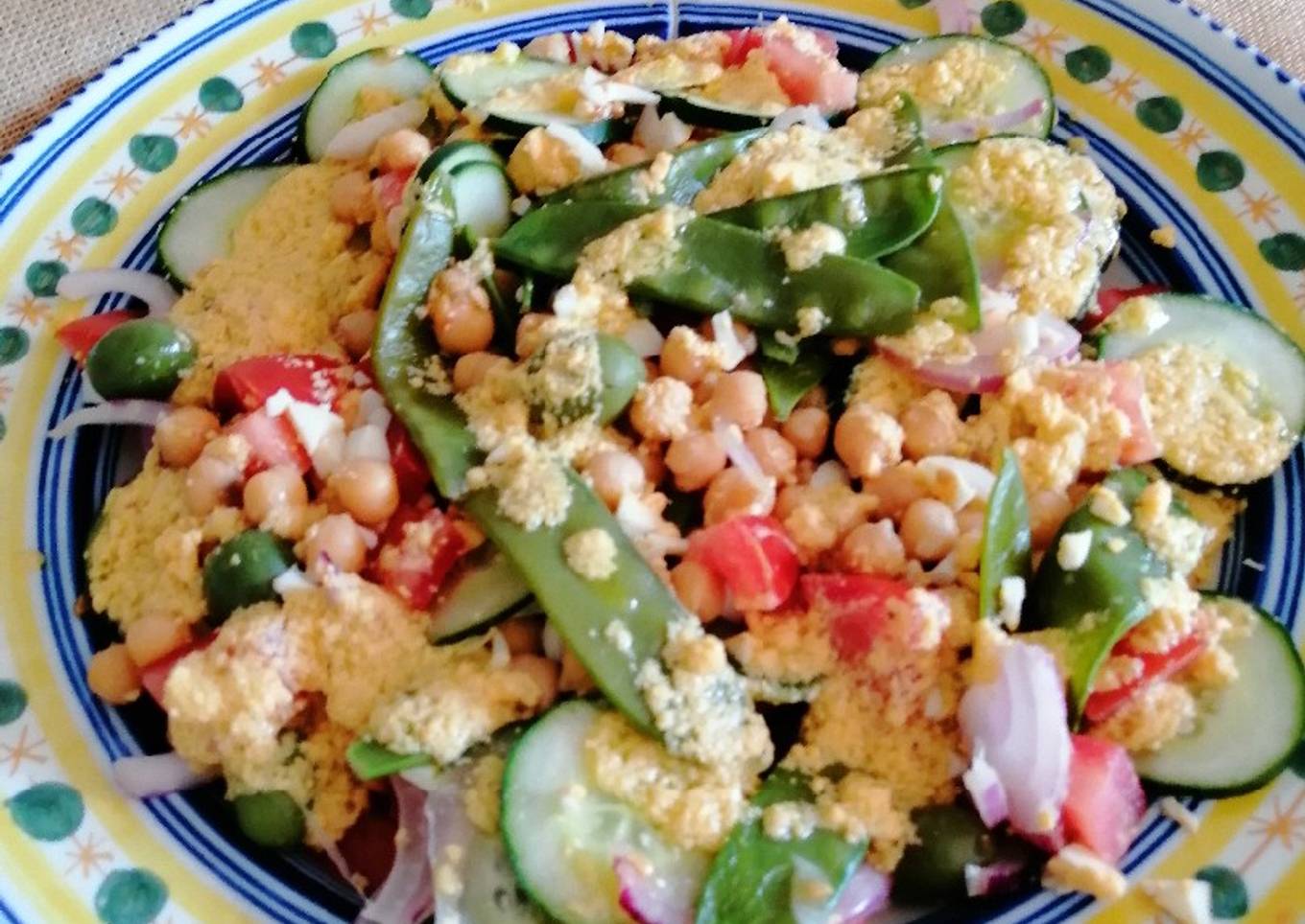 Ensalada de garbanzos y tirabeques