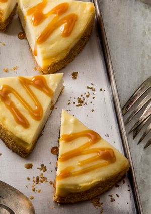 A picture of New York Almond Cheesecake Wedges.