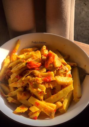 Foto resep Rebung ebi pedas (fiber cream)
