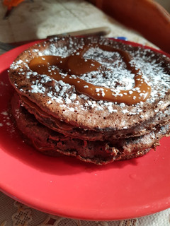 Una foto de Panqueques de avena y chocolate