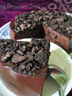 Foto resep Puding Brownies Oreo