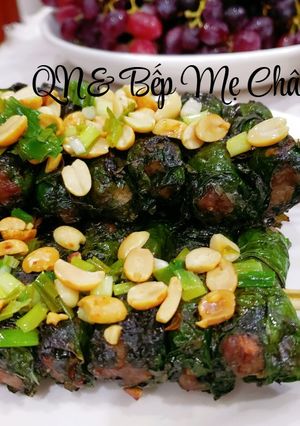 Hình của món Bò cuốn lá lốt.