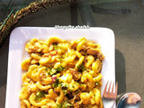 Instant Macaroni with leftover karahi