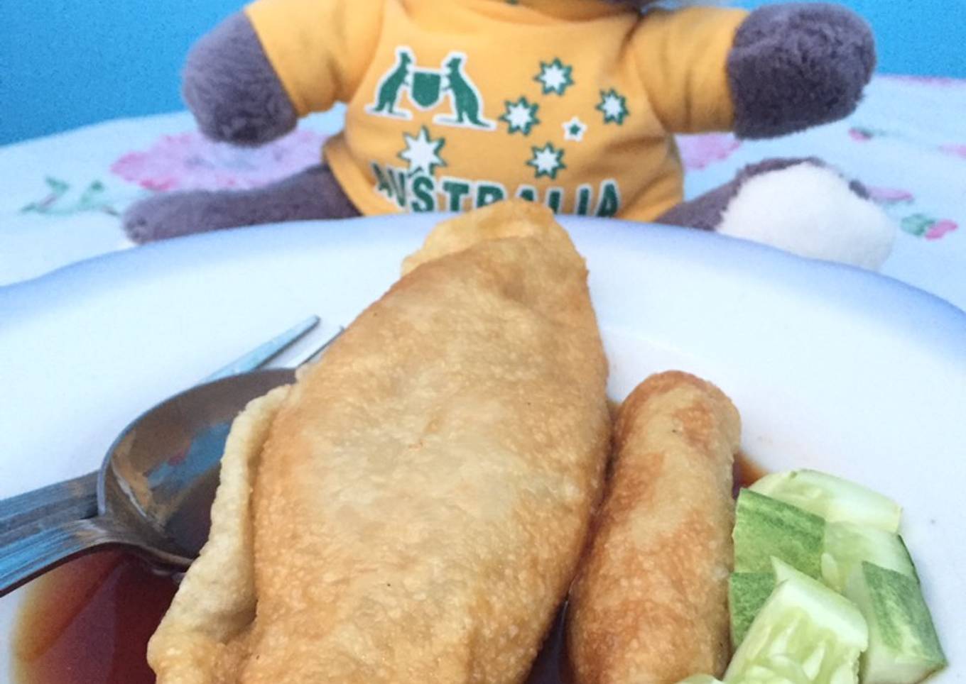 Pempek dos (tanpa ikan, pakai telur bebek lebih gurih)