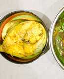 Canh cá bớp rau dền mồng tơi