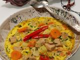 Sűrű "csirkeleves" jackfruittal és gnoccihval (vegán)