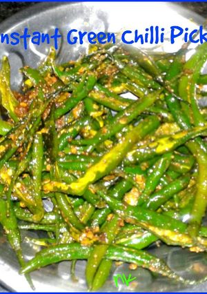 A picture of Instant Green Chilli Pickle.