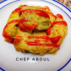 A picture of Stuffed cabbage.