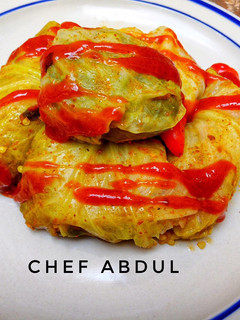 A picture of Stuffed cabbage.