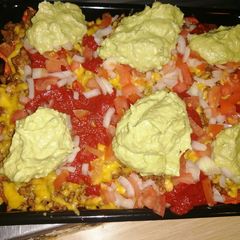 A picture of Bacon and mince natcho's.