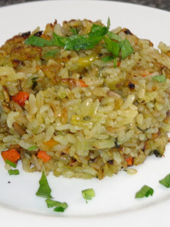 Una foto de Arroz blanco con pesto