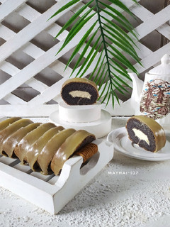 Foto resep Black Sticky Rice Chiffon Roll Cake