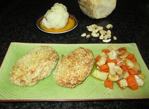 Foto principal de Pelotas alargadas de coliflor con guarnición - vegana