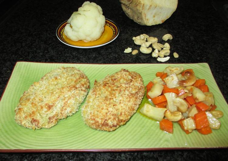 Pelotas alargadas de coliflor con guarnición - vegana