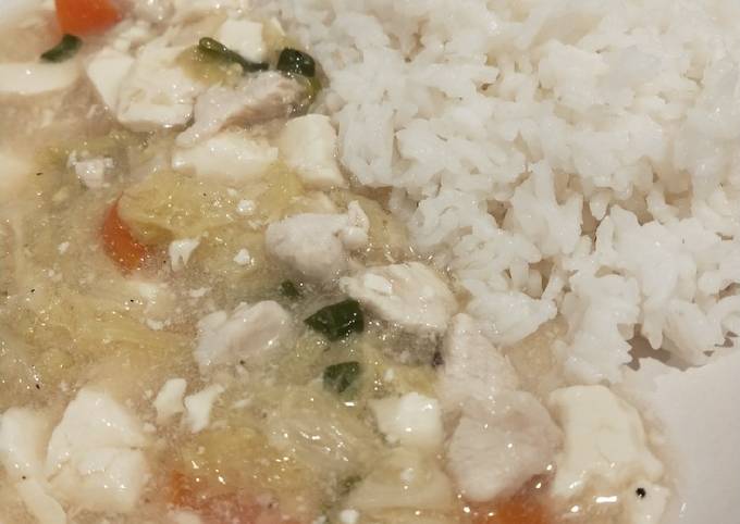 Recipe of Ultimate Mun Tahu Ayam / Chinese Chicken Tofu Thick Soup