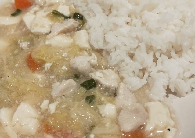 Simple Way to Make Super Quick Homemade Mun Tahu Ayam / Chinese Chicken Tofu Thick Soup