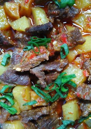 Foto resep Kentang Daging saus tiram