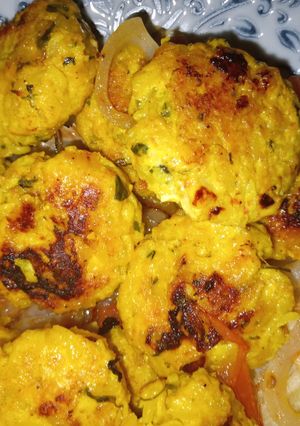 صورة لوصفة كفتة الدجاج بالأرز مشوية في المقلاة 🤤