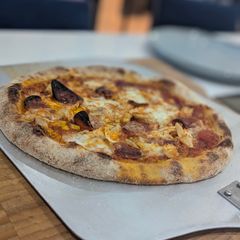 A picture of Sourdough Pizza dough using Sourdough Biga.