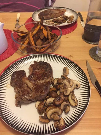 Easy Steps Prepare|Recipe} Steak and chips (sweet potato version!) the So Delicious, Tasty