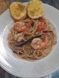 สปาเกตตี้พริกไทยดำกุ้งสด